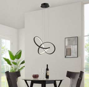 Knotted LED Dimmable Chandelier (Option: Black)