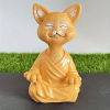 1pc Whimsical Cat Sculpture, Buddha Meditating Cat Statue, Cat Lover Gifts, Fairy Garden Animals, Decorations For Patio Yard Lawn Porch Desktop