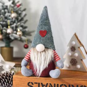 Christmas Gnome Plush Ornament Kids Room Decoration Home Decoration Doll (Color: Gray)