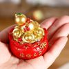 1pc; Pot Of Golden Car Ornament (2.28"×1.97"×1.97"); Home Decoration; Holiday Birthday Gifts