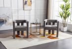 COOLMORE Contemporary Designed Fabric Upholstered Accent/Dining Chair /Barrel Side Chairs Kitchen Armchair for Living Room 2PC/SET