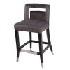 Suede Velvet Barstool with nailheads Dining Room Chair 2 pcs Set - 26 inch Seater height