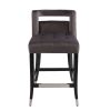 Suede Velvet Barstool with nailheads Dining Room Chair 2 pcs Set - 26 inch Seater height